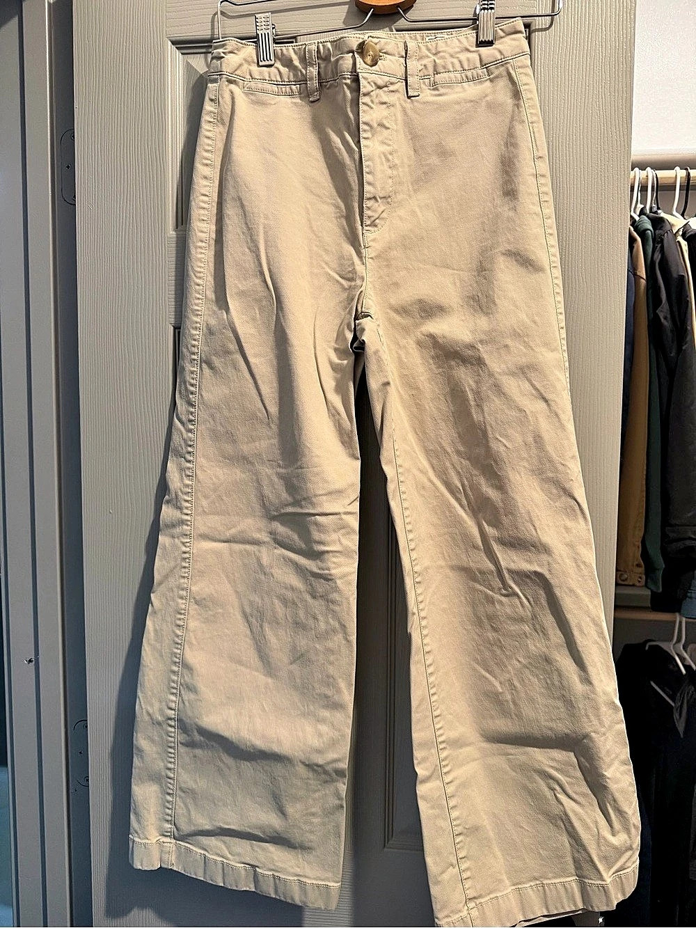 Gap High Rise Stride Ankle Wide Leg Pants in Cream Size 4